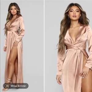 Slip on champagne maxi dress